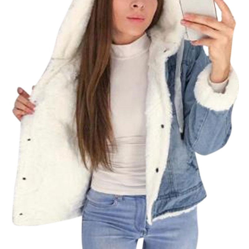 hooded denim jackets ladies